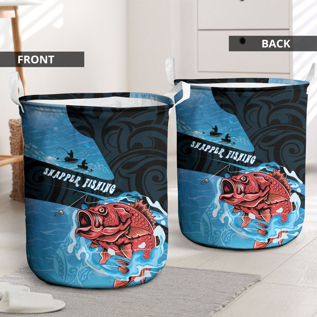 Snapper Fishing New Zealand Laundry Basket Tamure Fish Hook Maori Pattern