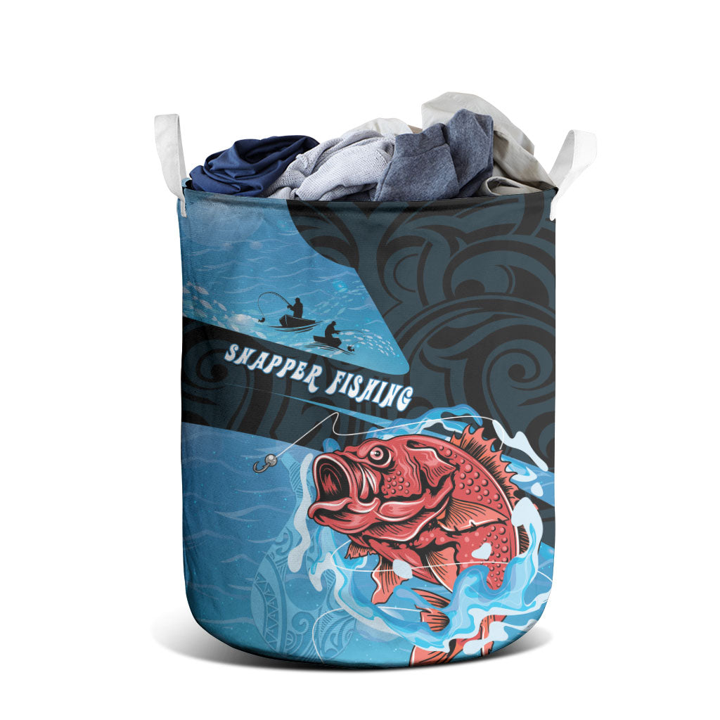 Snapper Fishing New Zealand Laundry Basket Tamure Fish Hook Maori Pattern
