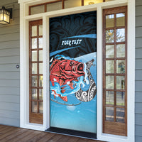 Personalised Snapper Fishing New Zealand Door Cover Tamure Fish Hook Maori Pattern