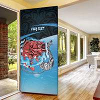 Personalised Snapper Fishing New Zealand Door Cover Tamure Fish Hook Maori Pattern