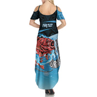 Personalised Snapper Fishing New Zealand Family Matching Summer Maxi Dress and Hawaiian Shirt Tamure Fish Hook Maori Pattern LT22 - Polynesian Pride