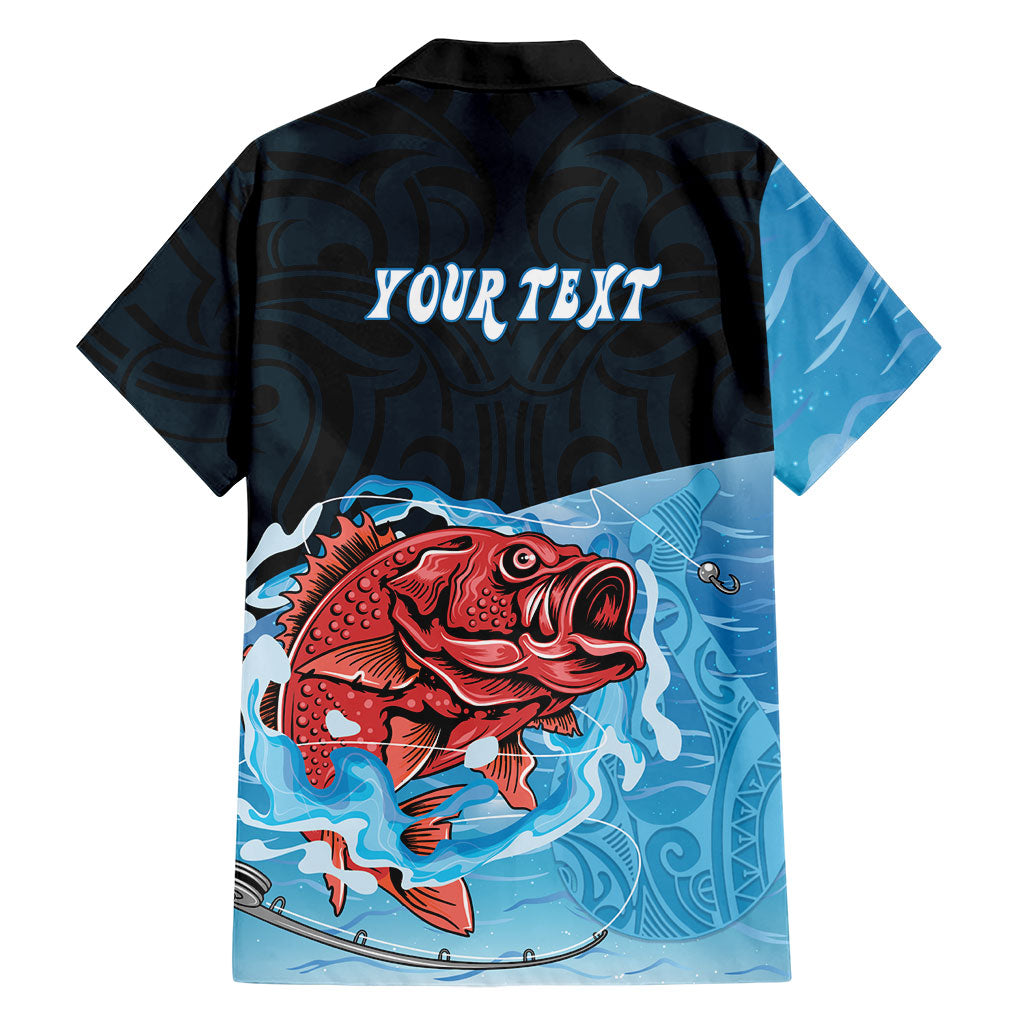Personalised Snapper Fishing New Zealand Hawaiian Shirt Tamure Fish Hook Maori Pattern