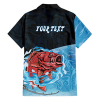 Personalised Snapper Fishing New Zealand Hawaiian Shirt Tamure Fish Hook Maori Pattern