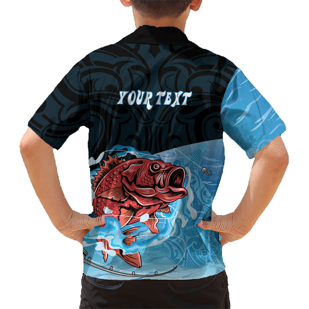Personalised Snapper Fishing New Zealand Hawaiian Shirt Tamure Fish Hook Maori Pattern