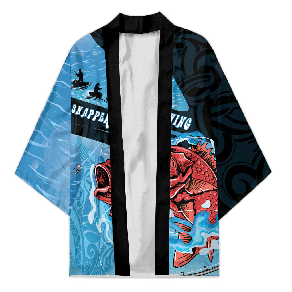 Personalised Snapper Fishing New Zealand Kimono Tamure Fish Hook Maori Pattern