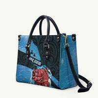 Snapper Fishing New Zealand Leather Bag Tamure Fish Hook Maori Pattern