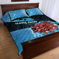 Snapper Fishing New Zealand Quilt Bed Set Tamure Fish Hook Maori Pattern