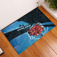 Snapper Fishing New Zealand Rubber Doormat Tamure Fish Hook Maori Pattern
