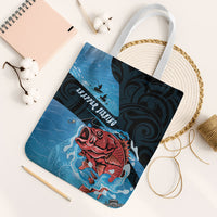 Snapper Fishing New Zealand Tote Bag Tamure Fish Hook Maori Pattern