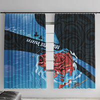 Snapper Fishing New Zealand Window Curtain Tamure Fish Hook Maori Pattern