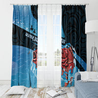 Snapper Fishing New Zealand Window Curtain Tamure Fish Hook Maori Pattern