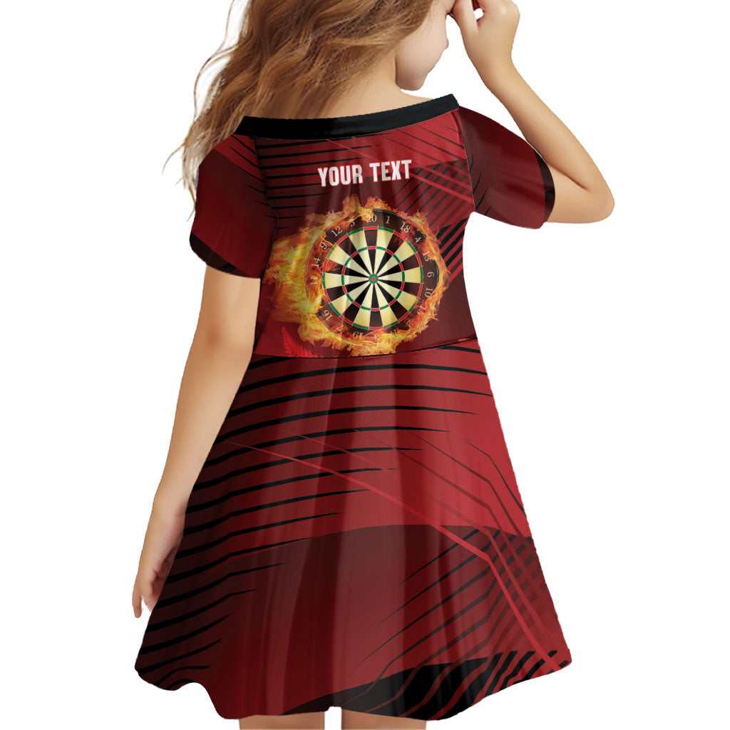 Personalised Darts New Zealand Family Matching Off Shoulder Maxi Dress and Hawaiian Shirt Silver Fern Red Color LT22 - Polynesian Pride
