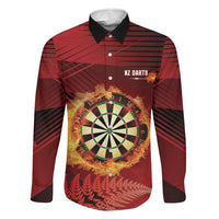 Personalised Darts New Zealand Family Matching Puletasi and Hawaiian Shirt Silver Fern Red Color