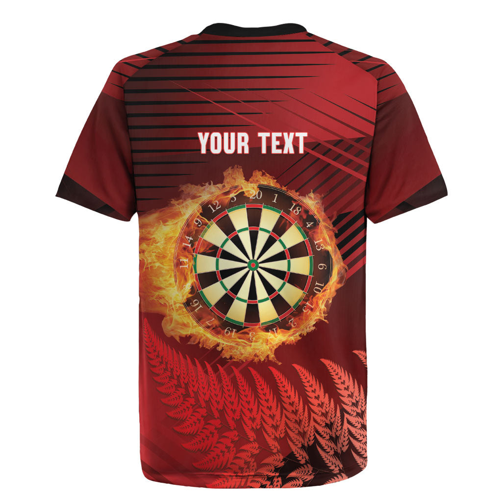 Personalised Darts New Zealand Rugby Jersey Silver Fern Red Color