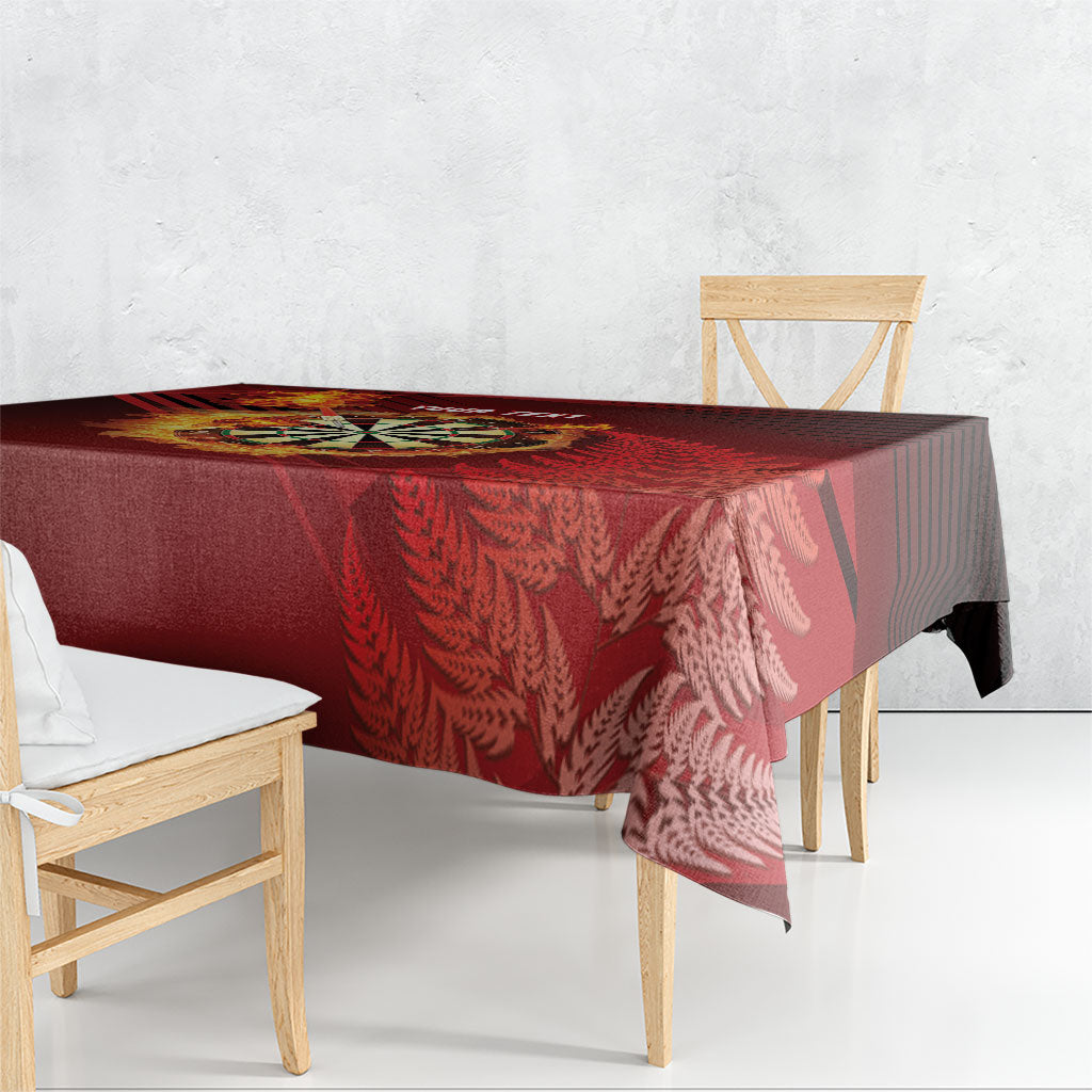 Personalised Darts New Zealand Tablecloth Silver Fern Red Color