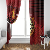 Personalised Darts New Zealand Window Curtain Silver Fern Red Color