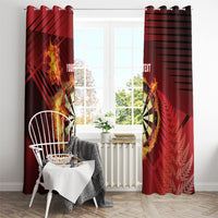 Personalised Darts New Zealand Window Curtain Silver Fern Red Color