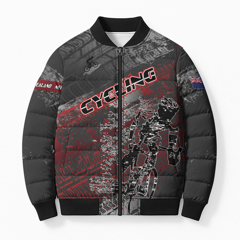 Personalised Cycling New Zealand Bomber Puffer Jacket Aotearoa Pride Sportswear