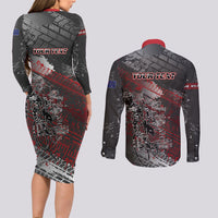 Personalised Cycling New Zealand Couples Matching Long Sleeve Bodycon Dress and Long Sleeve Button Shirt Aotearoa Pride Sportswear LT22 - Polynesian Pride