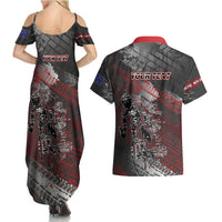 Personalised Cycling New Zealand Couples Matching Summer Maxi Dress and Hawaiian Shirt Aotearoa Pride Sportswear LT22 - Polynesian Pride
