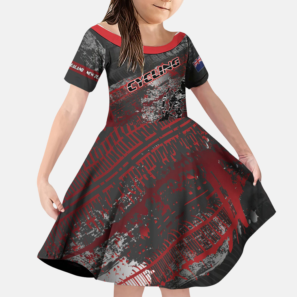 Personalised Cycling New Zealand Family Matching Off Shoulder Maxi Dress and Hawaiian Shirt Aotearoa Pride Sportswear