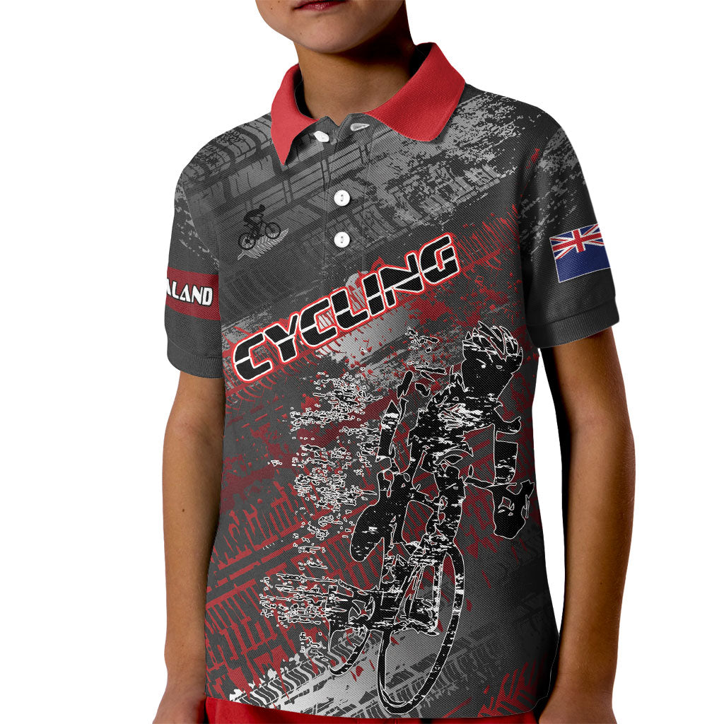 Personalised Cycling New Zealand Kid Polo Shirt Aotearoa Pride Sportswear