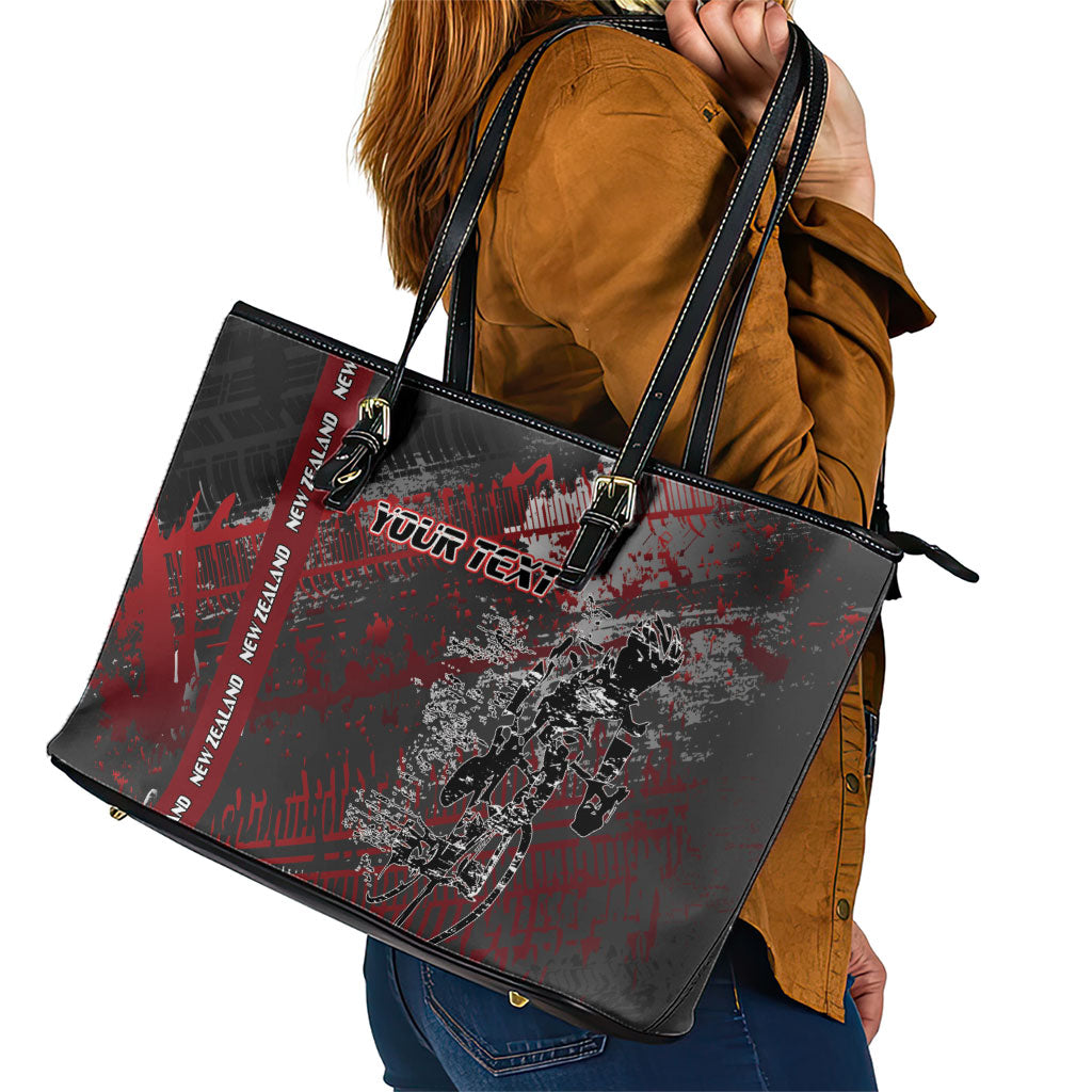 Personalised Cycling New Zealand Leather Tote Bag Aotearoa Pride Sportswear LT22 - Polynesian Pride