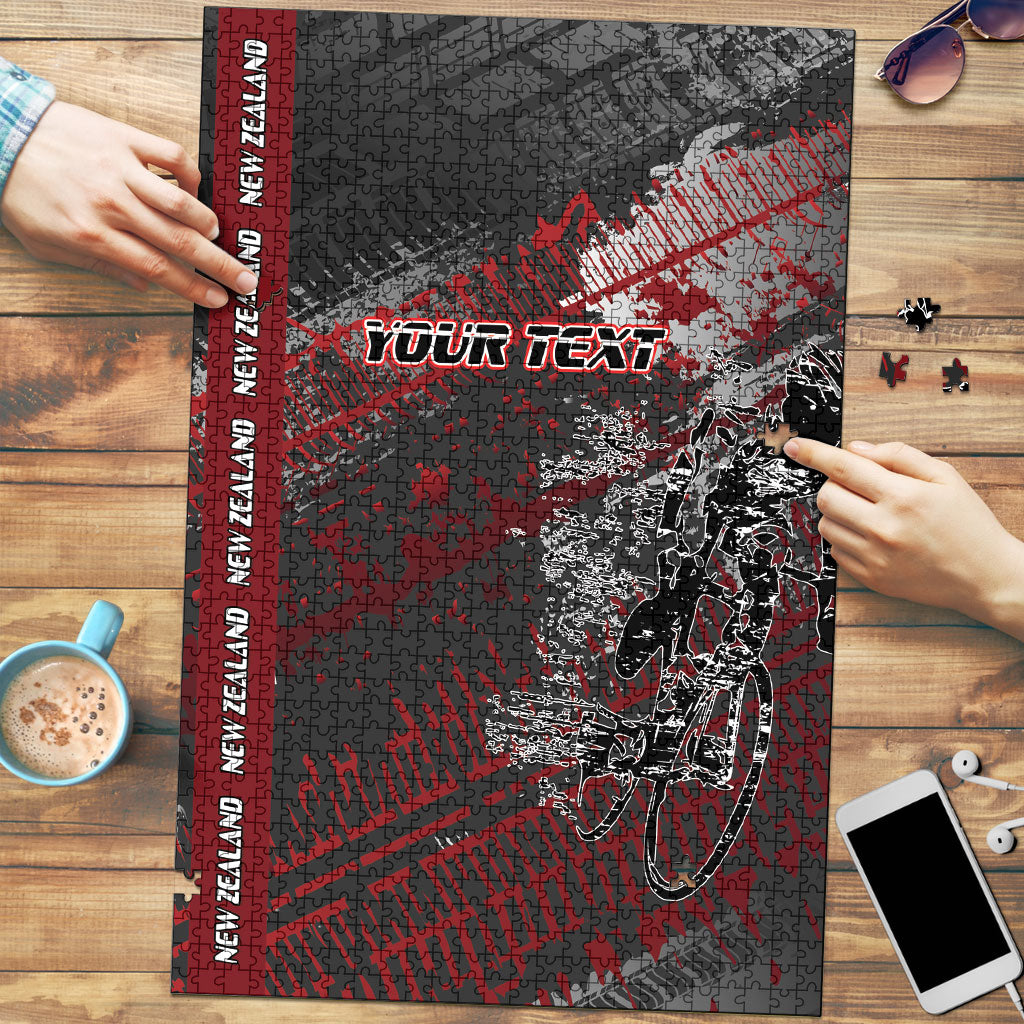 Personalised Cycling New Zealand Puzzle Aotearoa Pride Sportswear LT22 Red - Polynesian Pride