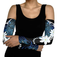 Cook Islands Maori Language Week Arm Sleeves Tiare Maori Kuki Airani Blue Pattern