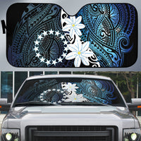 Cook Islands Maori Language Week Auto Sun Shade Tiare Maori Kuki Airani Blue Pattern