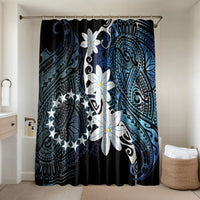 Cook Islands Maori Language Week Bathroom Set Tiare Maori Kuki Airani Blue Pattern