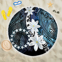 Cook Islands Maori Language Week Beach Blanket Tiare Maori Kuki Airani Blue Pattern