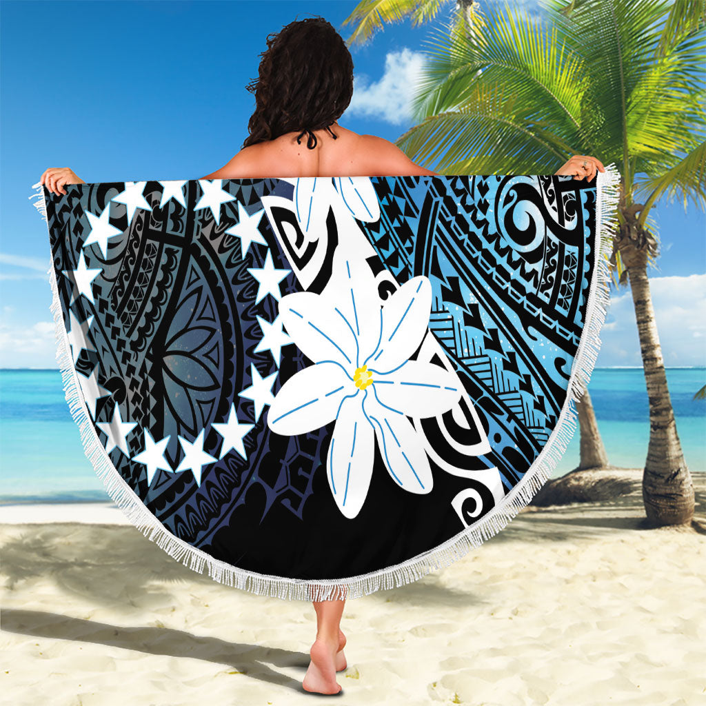 Cook Islands Maori Language Week Beach Blanket Tiare Maori Kuki Airani Blue Pattern