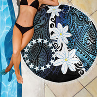 Cook Islands Maori Language Week Beach Blanket Tiare Maori Kuki Airani Blue Pattern