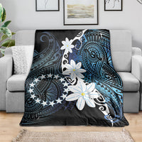 Cook Islands Maori Language Week Blanket Tiare Maori Kuki Airani Blue Pattern