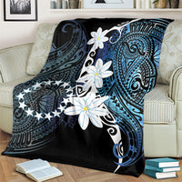 Cook Islands Maori Language Week Blanket Tiare Maori Kuki Airani Blue Pattern