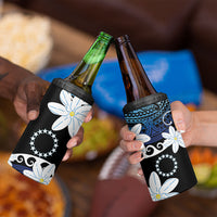 Cook Islands Maori Language Week 4 in 1 Can Cooler Tumbler Tiare Maori Kuki Airani Blue Pattern