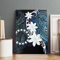 Cook Islands Maori Language Week Canvas Wall Art Tiare Maori Kuki Airani Blue Pattern