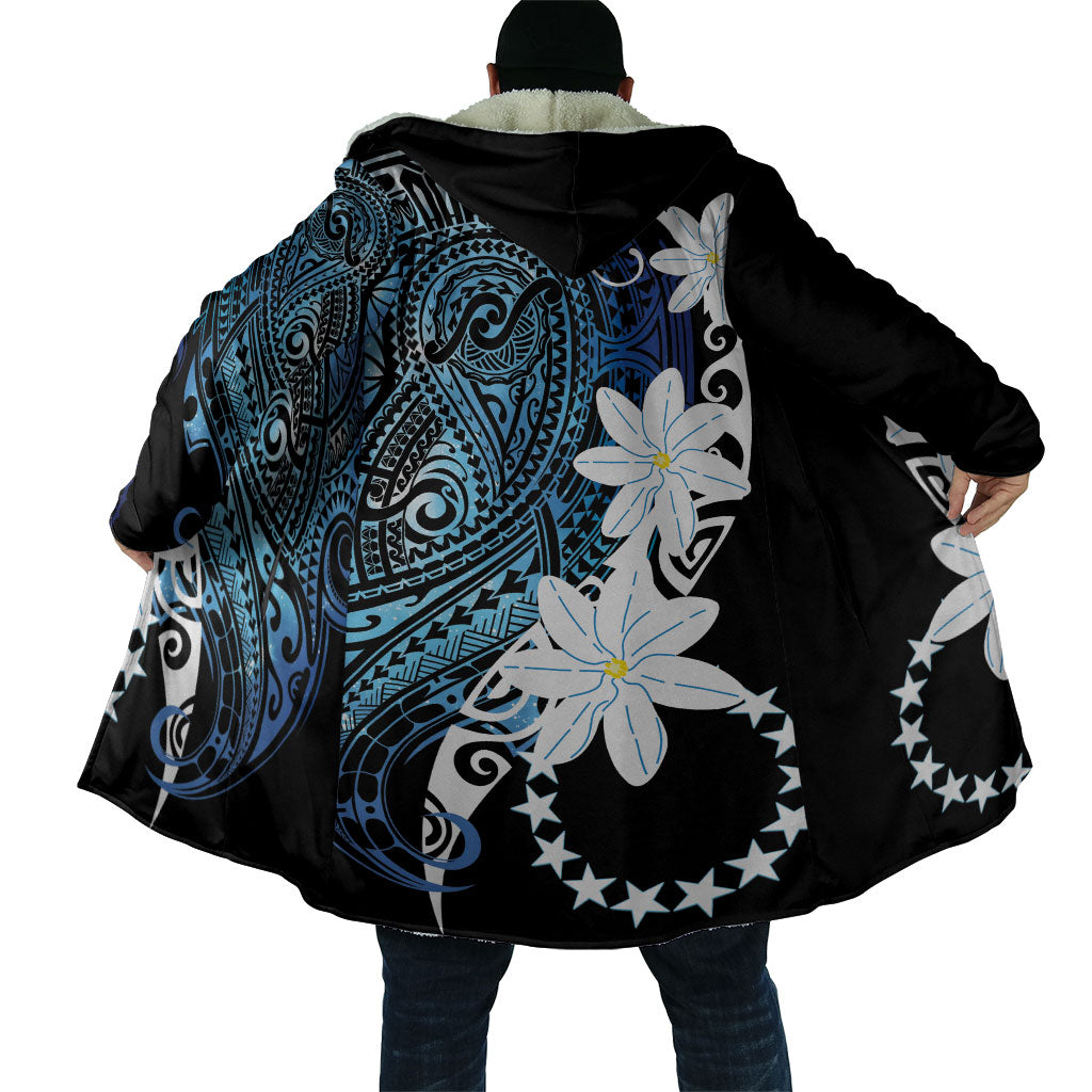 Cook Islands Maori Language Week Cloak Tiare Maori Kuki Airani Blue Pattern