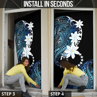 Cook Islands Maori Language Week Door Cover Tiare Maori Kuki Airani Blue Pattern