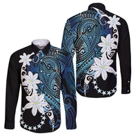 Cook Islands Maori Language Week Family Matching Summer Maxi Dress and Hawaiian Shirt Tiare Maori Kuki Airani Blue Pattern