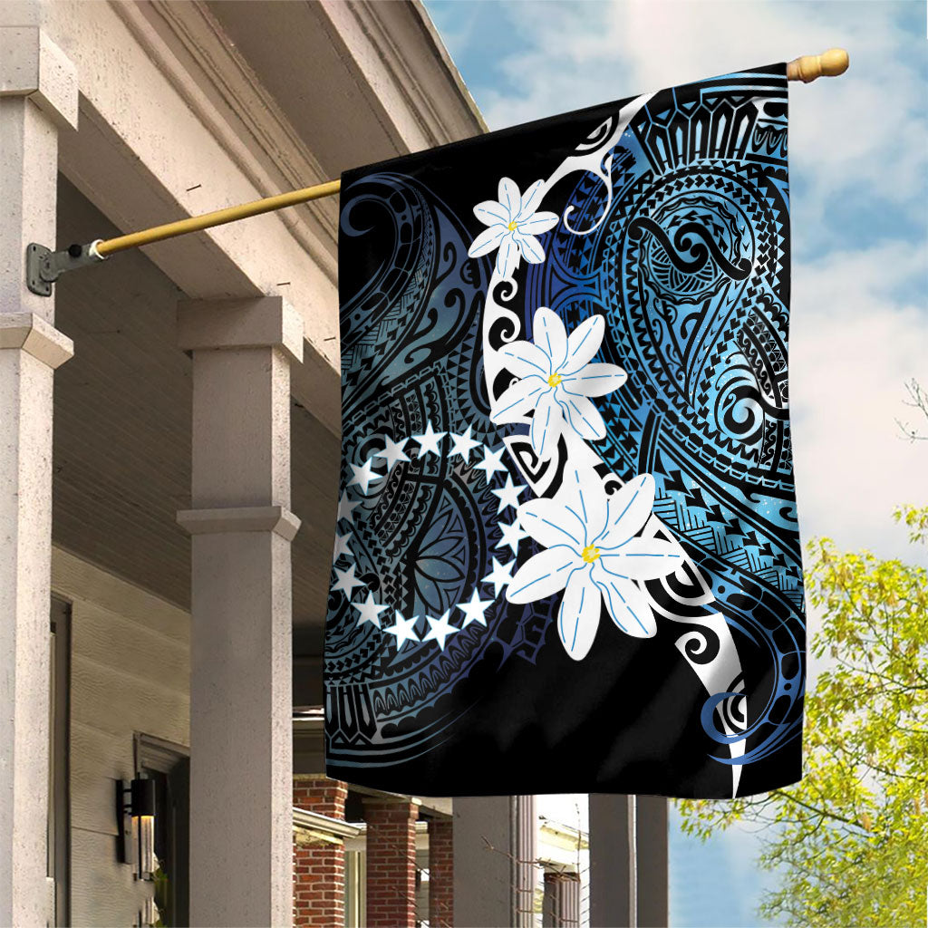 Cook Islands Maori Language Week Garden Flag Tiare Maori Kuki Airani Blue Pattern