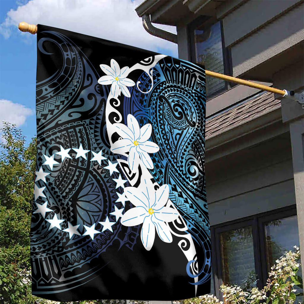 Cook Islands Maori Language Week Garden Flag Tiare Maori Kuki Airani Blue Pattern