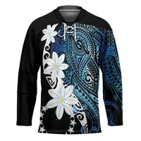 Cook Islands Maori Language Week Hockey Jersey Tiare Maori Kuki Airani Blue Pattern