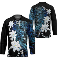 Cook Islands Maori Language Week Hockey Jersey Tiare Maori Kuki Airani Blue Pattern