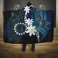 Cook Islands Maori Language Week Hooded Blanket Tiare Maori Kuki Airani Blue Pattern