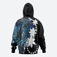 Cook Islands Maori Language Week Hoodie Tiare Maori Kuki Airani Blue Pattern