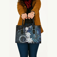 Cook Islands Maori Language Week Leather Bag Tiare Maori Kuki Airani Blue Pattern