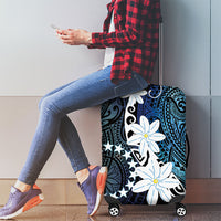 Cook Islands Maori Language Week Luggage Cover Tiare Maori Kuki Airani Blue Pattern