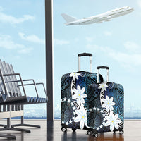 Cook Islands Maori Language Week Luggage Cover Tiare Maori Kuki Airani Blue Pattern